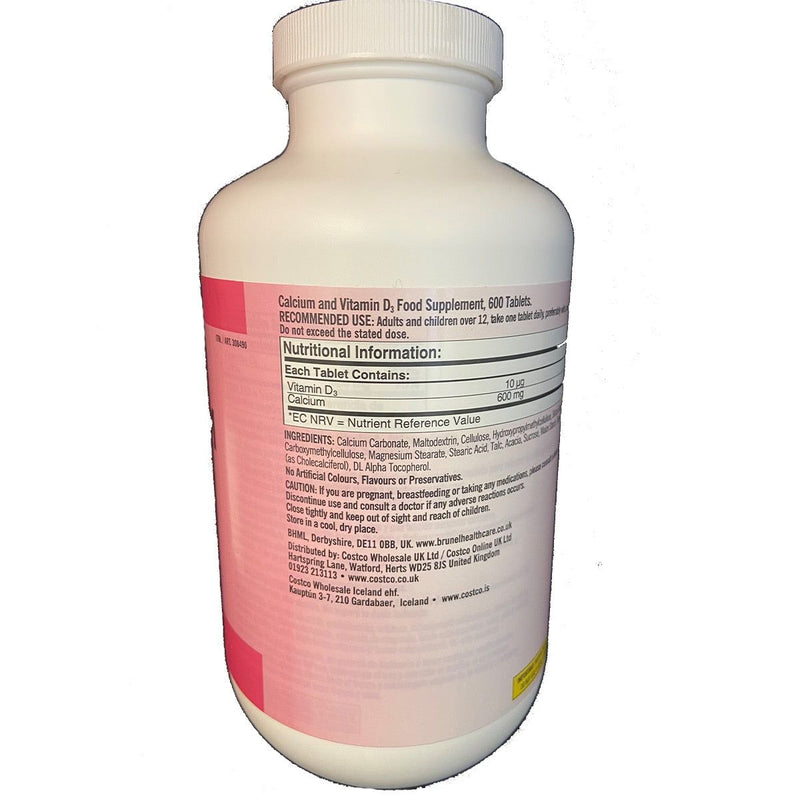 Kirkland Signature Calcium & Vitamin D3, 600 Count