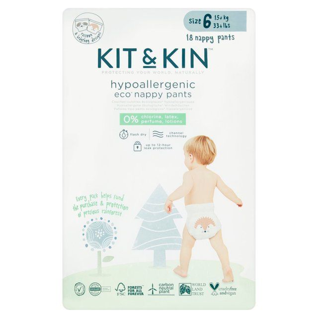 Kit & Kin Eco Nappy Pants Size 6 (15+kg) 18 per pack