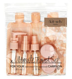 Kitsch 11 Piece Travel Bottle Set - Blush