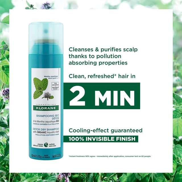 Klorane Detox Dry Shampoo with Organic Aquatic Mint 150ml