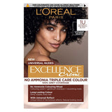 L’Oréal Paris Excellence Crème Universal Nudes Ammonia Free Permanent Hair Dye, 1U Universal Black
