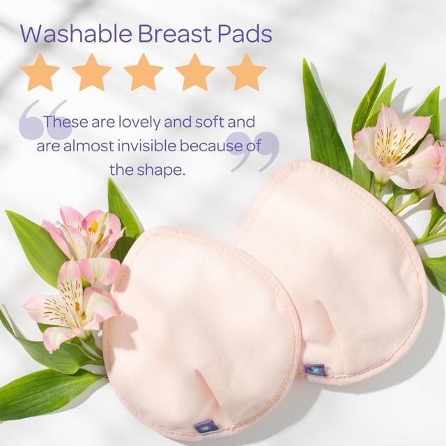 Lansinoh Washable Nursing Pads with Wash Bag Light Pink & Black 8 per pack