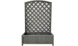 Large Lattice Wooden Planter - Grey