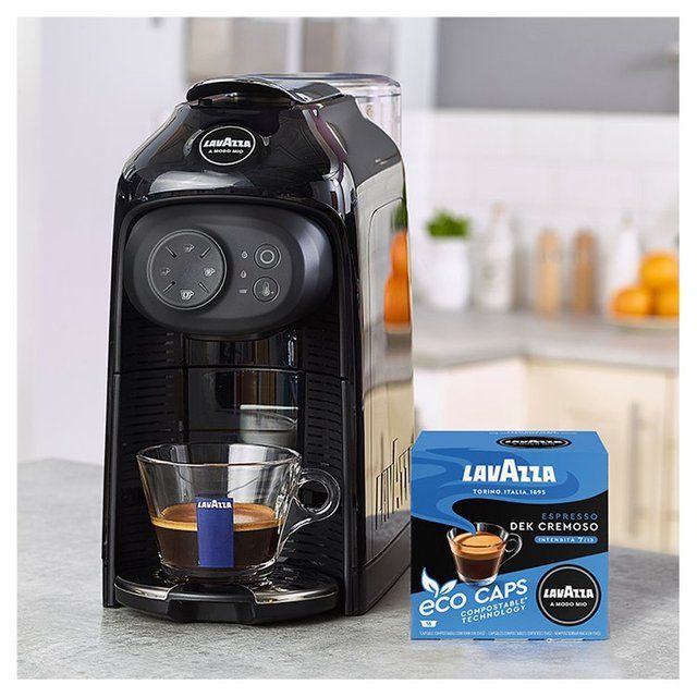 Lavazza A Modo Mio Compostable Dek Cremoso Coffee Capsules 16 per pack