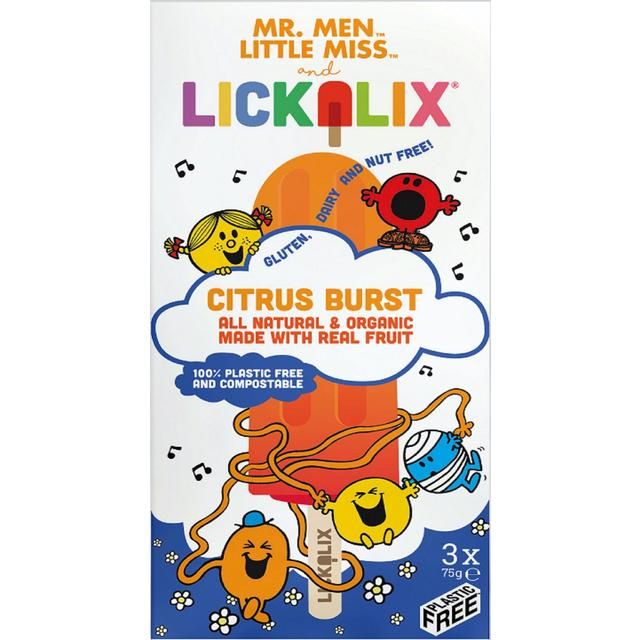 Lickalix & Mr Men Organic Citrus Burst Ice Lollies 3 x 75g