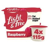 Light & Free Raspberry Greek Style 0% Added Sugar Fat Free Yoghurt 4 x 115g