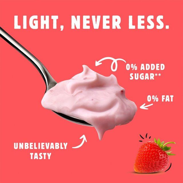 Light & Free Strawberry Greek Style 0% Added Sugar Fat Free Yoghurt 4 x 115g