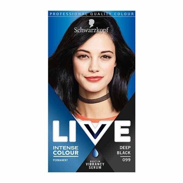 LIVE Intense Colour Permanent Black Hair Dye Deep Black