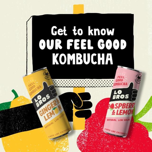 Lo Bros Kombucha Ginger & Lemon Low Sugar   330ml