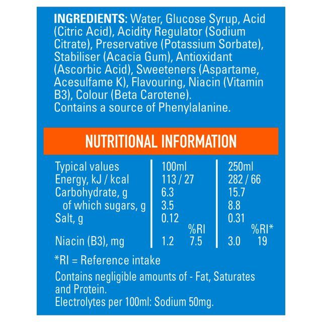 Lucozade Sport Drink Orange   4 x 500ml