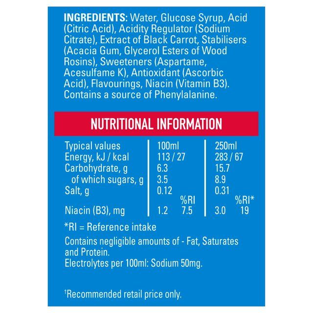 Lucozade Sport Drink Raspberry 4 x 500ml