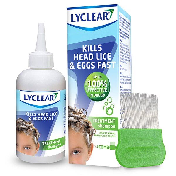 Lyclear Shampoo Head Lice Treatment and Comb 200ml