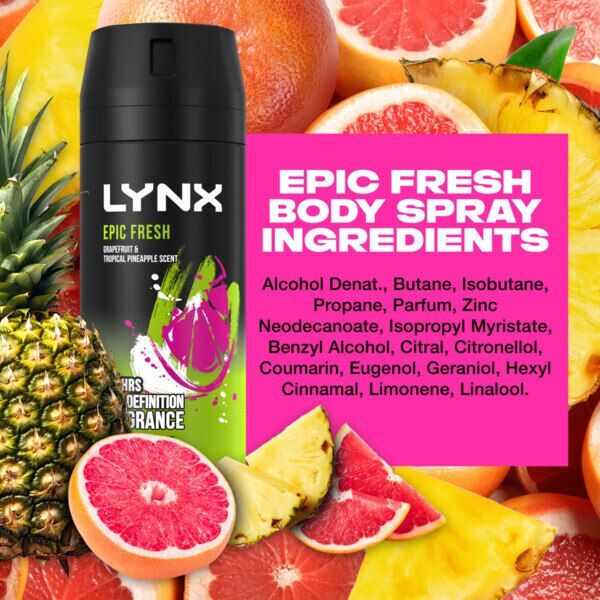 Lynx Deodorant Bodyspray Aerosol Epic Fresh 150ml