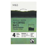 M&S 10 Italian Style Coffee Bags 75g