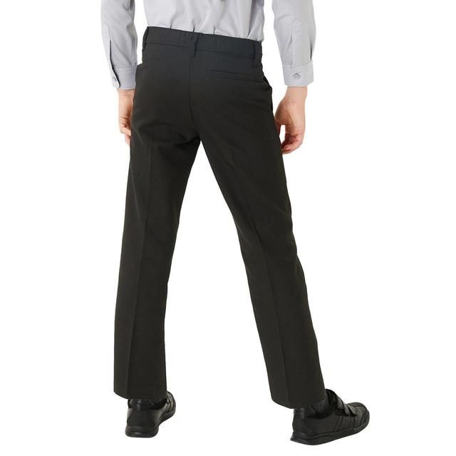M&S 2pk Boys Black Regular Leg Trousers 4-14 Years