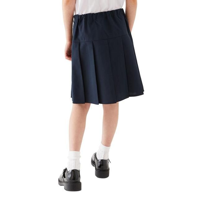 M&S 2pk Girls Navy School Skirts 4-14 Years