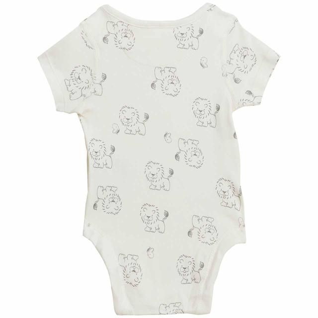 M&S 7pk Lion Bodysuits Newborn-3 Y Grey Mix