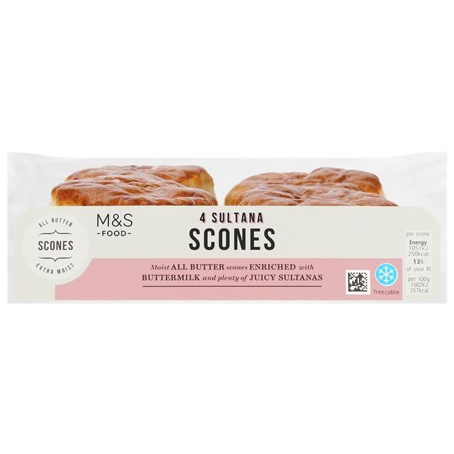 M&S All Butter Sultana Scones 4 per pack