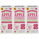 M&S Apple Strawberry & Raspberry Juice Drink 3 x 200ml