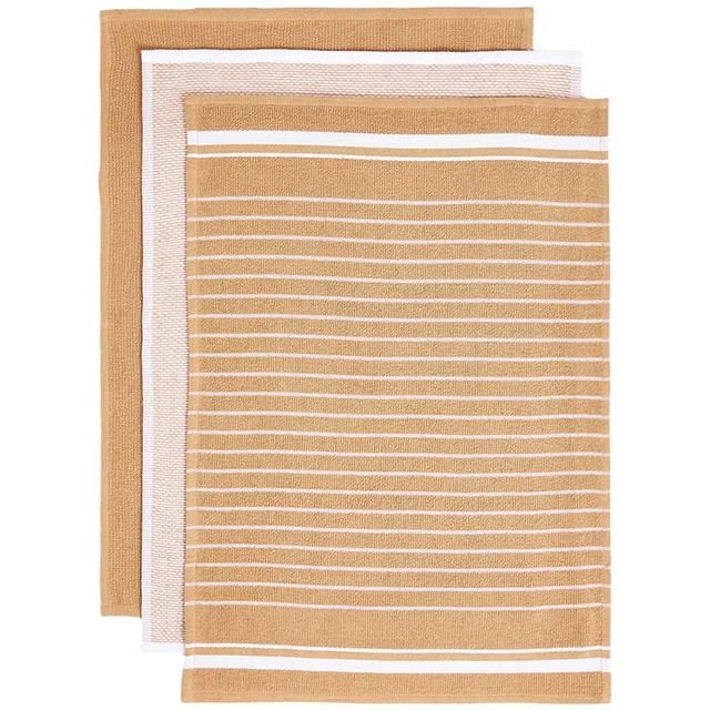 M&S Collection Set of 3 Cotton Rich Kitchen Towels One Size Neutral 3 per pack
