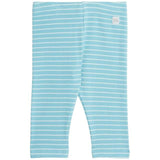 M&S Cotton Rich Blue Stripe Leggings 3-6 Months Turquoise