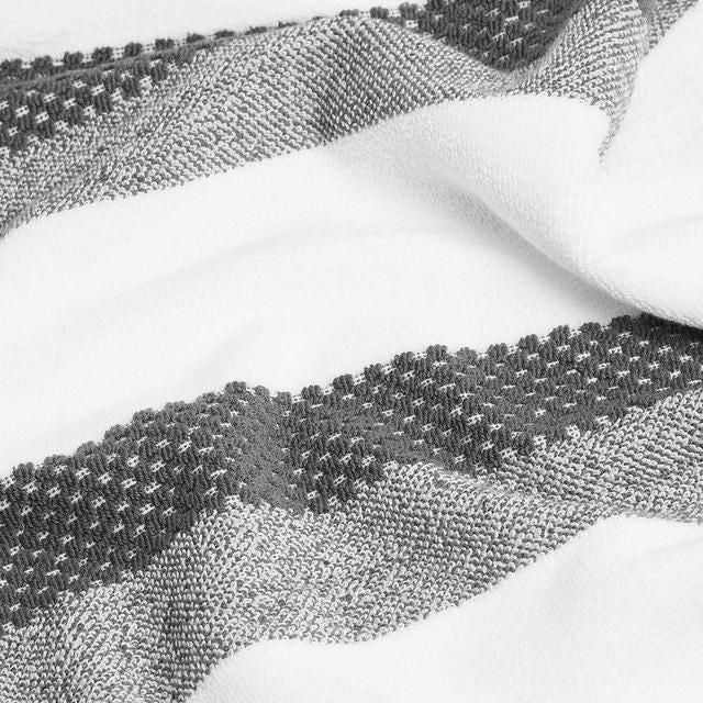 M&S Cotton Textured Stripe Face Towel Charcoal 30X30cm