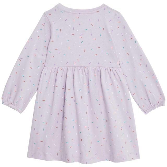M&S Dash Print Dress 0 Months-3 Years Lilac