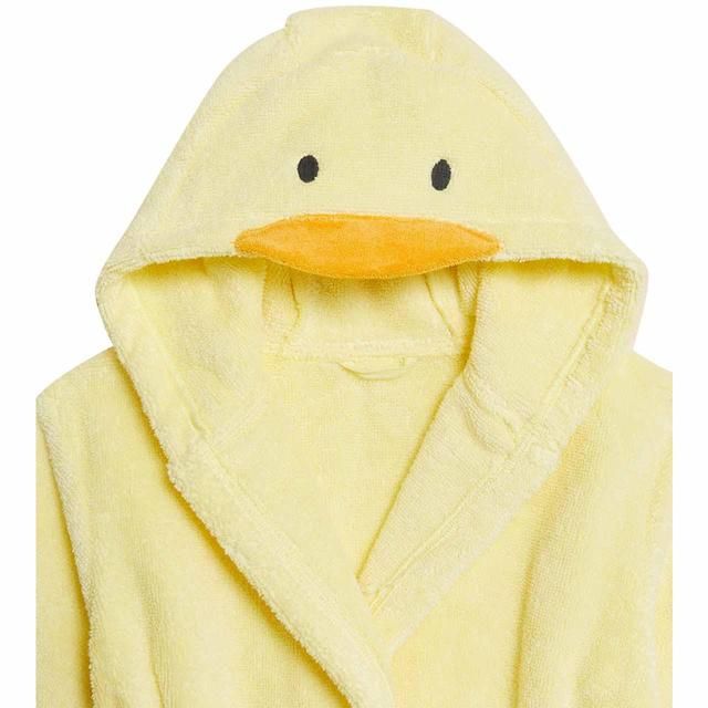 M&S Duck Hooded Robe 0-3 Years Yellow