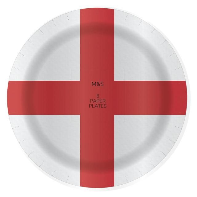 M&S England Flag Plates 8 per pack