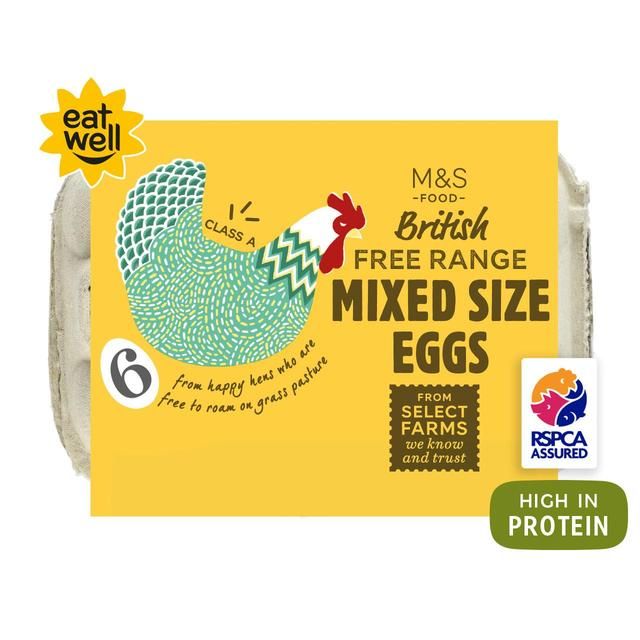 M&S Free Range Mixed Size Eggs 6 per pack