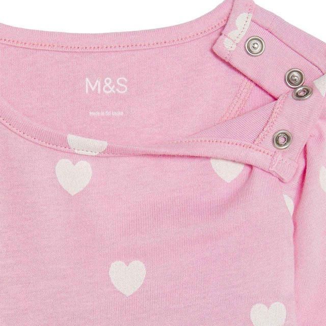 M&S Heart Dress 0 Months-3 Years Pink