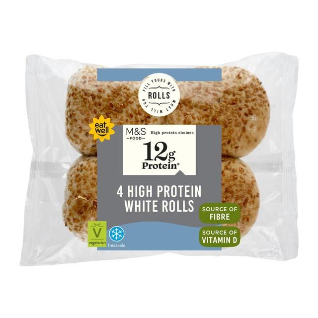 M&S High Protein White Rolls 4 per pack