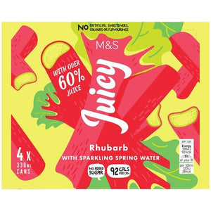 M&S Juicy Sparkling Rhubarb Water 4 x 330ml