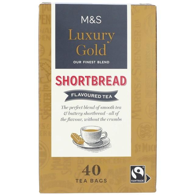 M&S Luxury Gold Shortbread Biscuit Teabags   40 per pack