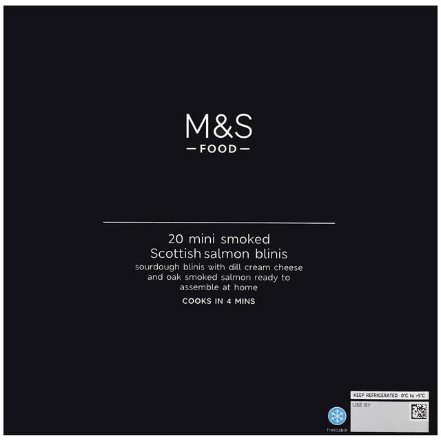 M&S Scottish 20 Mini Smoked Salmon Blinis   400g