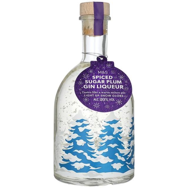 M&S Spiced Sugar Plum Light Up Snow Globe Gin Liqueur 70cl