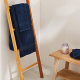 M&S Super Soft Pure Cotton Antibacterial Towel 2pk Face Towels Dark Navy 2 per pack