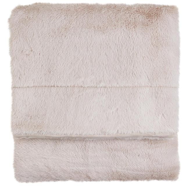 M&S Supersoft Faux Fur Throw Medium Blush