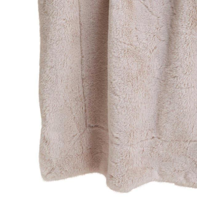 M&S Supersoft Faux Fur Throw Medium Blush