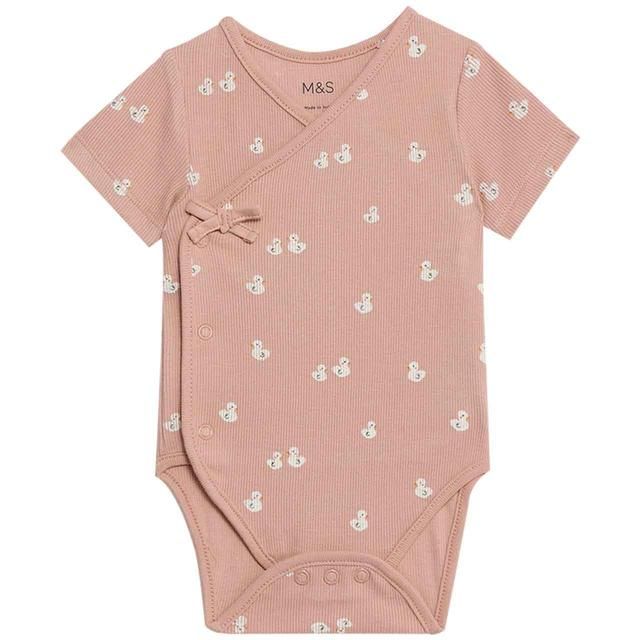 M&S Swan Wrap Bodysuits Newborn- 3 Years Rose