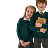 M&S Unisex 2Pk Green Cotton Jumper with Staynew 3-14 Y