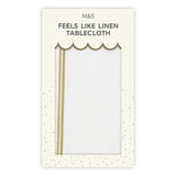 M&S White & Gold Feels Like Linen Tablecloth