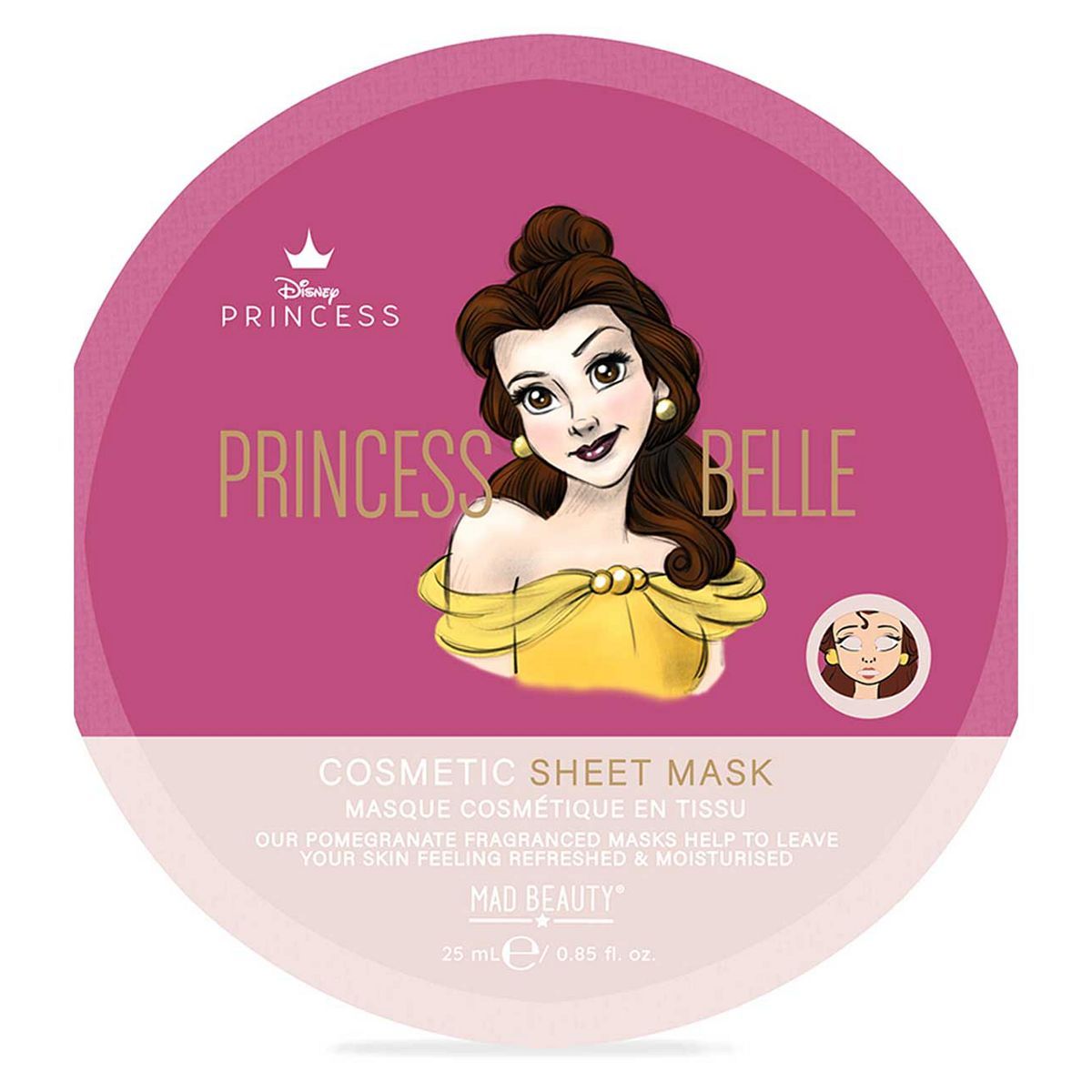 Mad Beauty Disney Princess Belle Cosmetic Sheet Mask 25ml