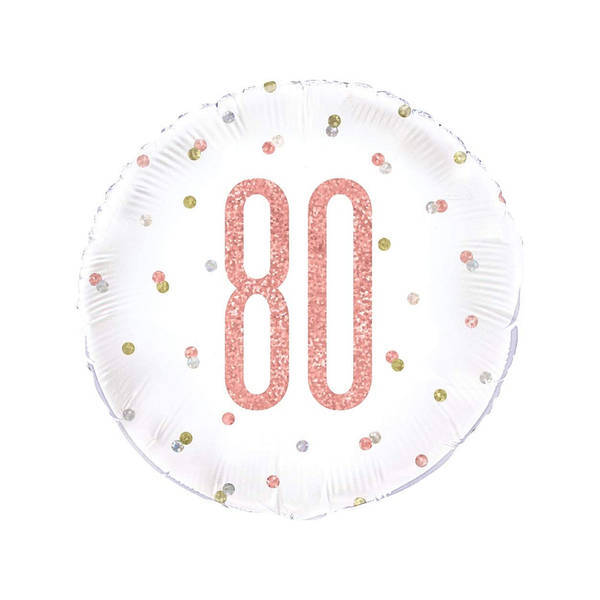 Unique Party Glitter 80th Foil Balloon