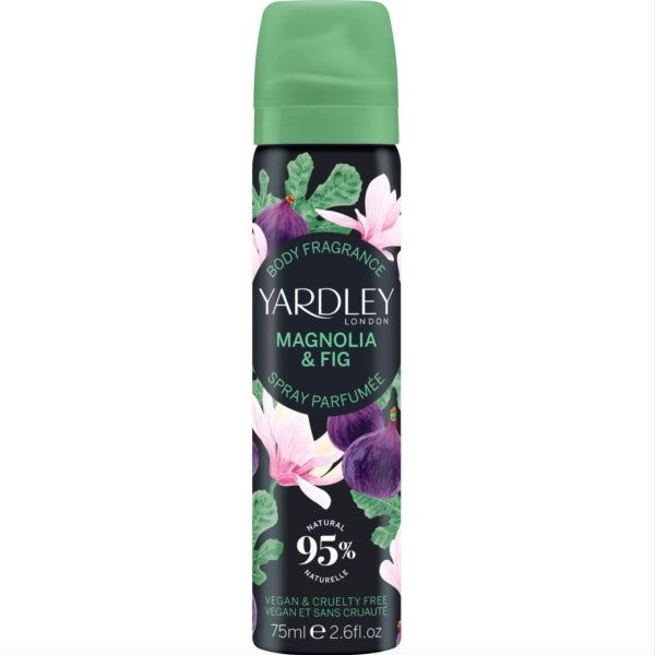 Yardley Magnolia and Fig Body Spray, Floral Body Mist for Women 75ml