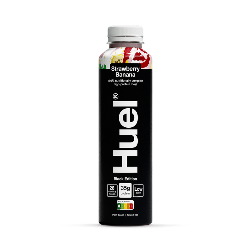 Huel Black Edition 100 Nutritionally Complete Meal Strawberry Banana 500ml