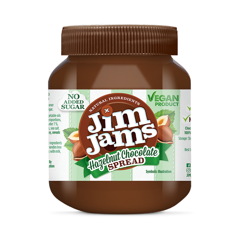 JimJams Vegan No Added Sugar Hazelnut Chocolate Spread 330g