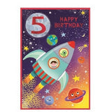 Superdrug Simon Elvin Rocket 5th Birthday Card (Pack of 6)- Buy online at McGrocer