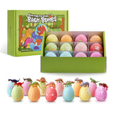 Livingandhome 12-teiliges Dino-Ei-Badebomben-Set mit Dinosaurier-Spielzeug