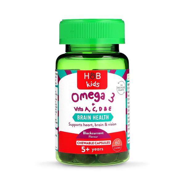 Holland Barrett Kids Omega 3 Fish Oil Blackcurrant Flavour Chewable 60 Capsules